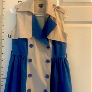 Royal blue raincoat cocktail dress